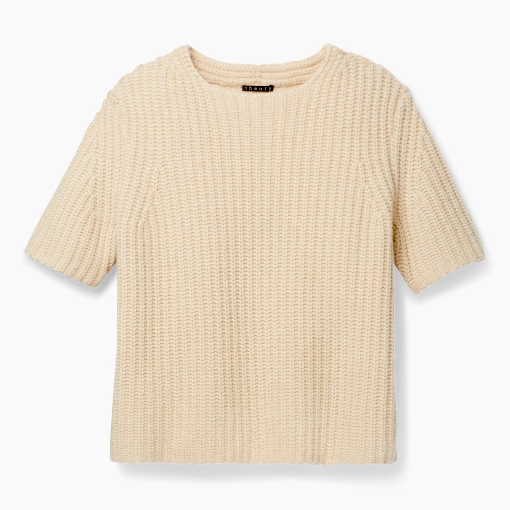 Theory Fine Haven Edalina Sweater in Cream sz P